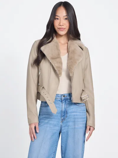 Guess Factory Capri Faux-leather Moto Jacket In Multi