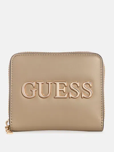Guess Factory Caracara Small Zip Wallet In Grey