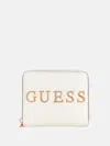 Guess Factory Caracara Small Zip Wallet In White