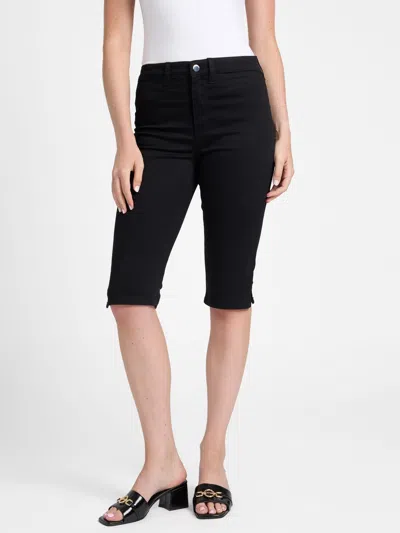 Guess Factory Caren Sateen Capri Pants In Black