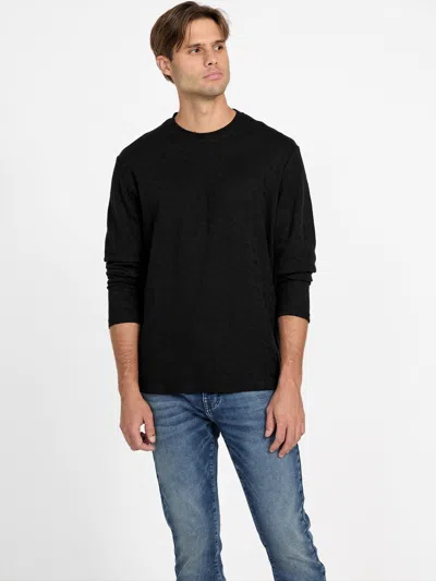 Guess Factory Carine Textured Long-sleeve Tee In Black