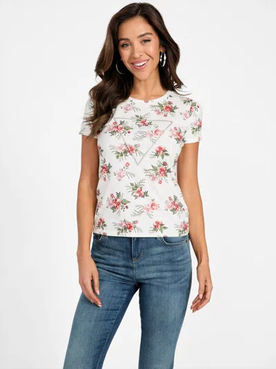 Guess Factory Carlee Triangle Tee In White