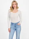 Guess Factory Caroline Sweater Bodysuit In White