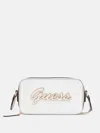 Guess Factory Carrara Double-zip Mini Crossbody In White