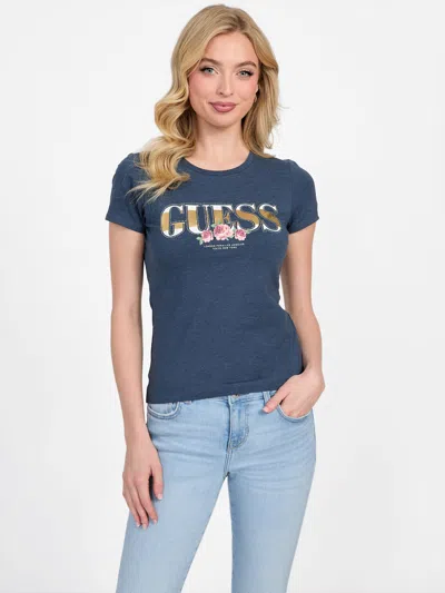 Guess Factory Carri Logo Tee Heather In Multi