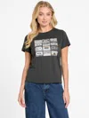 Guess Factory Cassie Cassette Tee In Black
