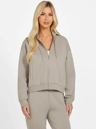 Guess Factory Cassie Full-zip Top In Brown