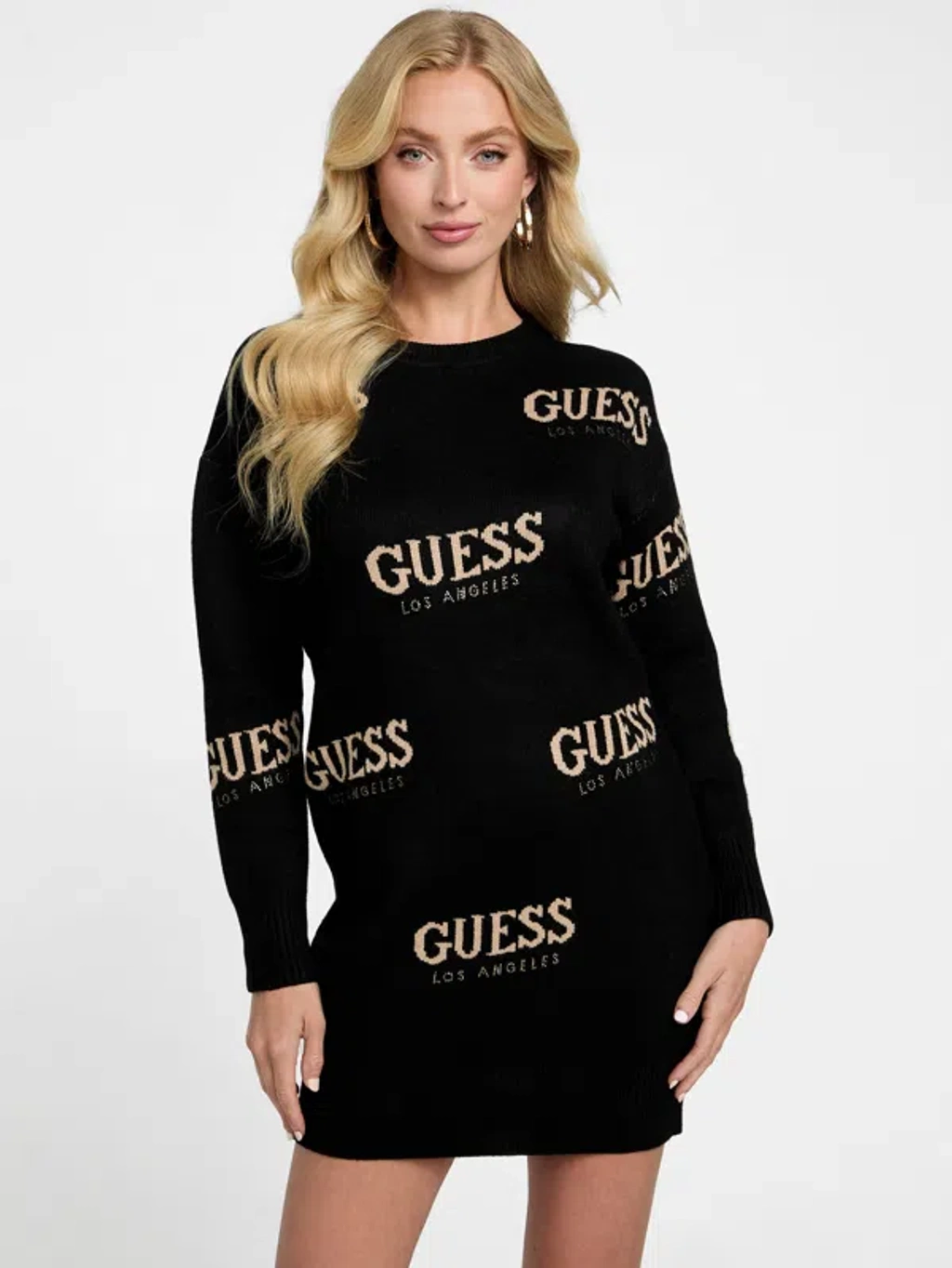 Guess Factory Cateryn Sweater Dress In Black | ModeSens