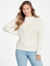 Guess Factory Cecily Pearl Fisherman Sweater In Neutral