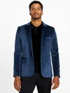 Guess Factory Charlie Velvet Blazer In Blue