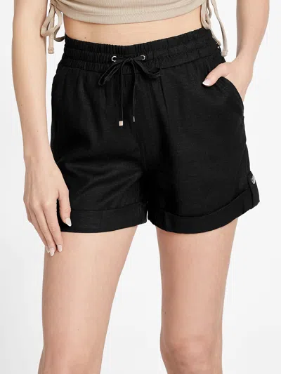 Guess Factory Charlotte Linen Shorts In Black