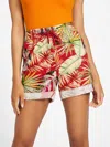 GUESS FACTORY CHARLOTTE PRINTED LINEN SHORTS