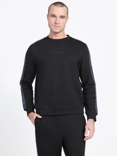 Guess Factory Chase Crewneck Long-sleeve Active Top In Black