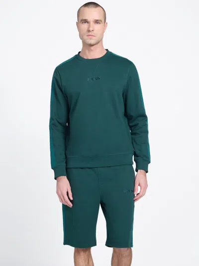 Guess Factory Chase Crewneck Long-sleeve Active Top In Green