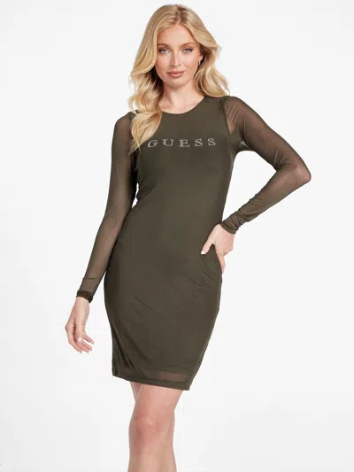 Guess Factory Cielo Logo Mesh Dress In Multi