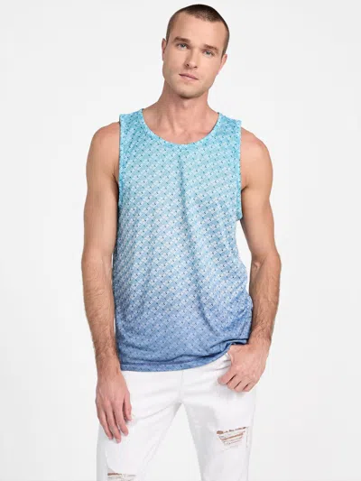 Guess Factory Cirillo Ombre Logo Tank In Blue