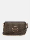 Guess Factory Citrus Grove Logo Mini Shoulder Bag In Brown