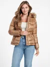 Guess Factory Clarissa Down Jacket In Brown