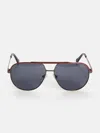 Guess Factory Color Stripe Metal Aviator Sunglasses In Multi