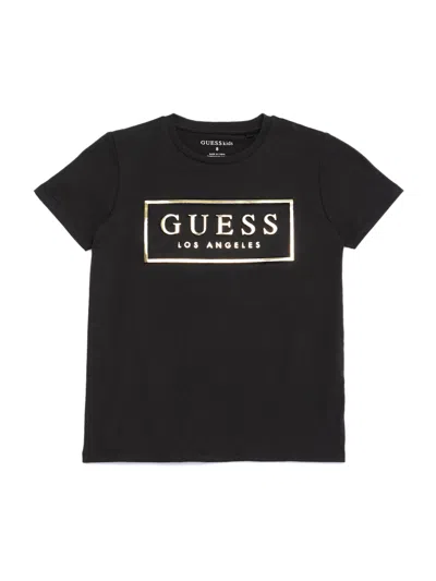 Guess Factory Kids' Colt Embossed Logo Tee (7-18) In Black