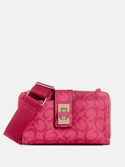Guess Factory Conway G Logo Mini Phone Crossbody In Pink