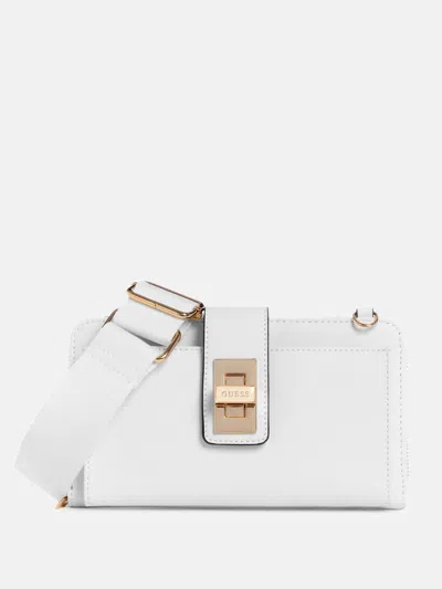 Guess Factory Conway Mini Phone Crossbody In White