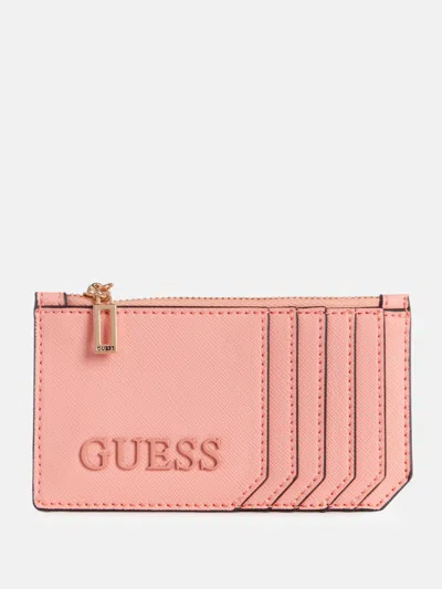 Guess Factory Copper Hill Card Case In Pink