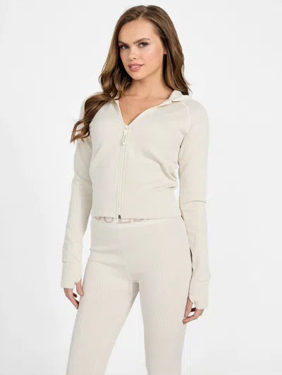 Guess Factory Cordova Rib-knit Zip Jacket In Multi