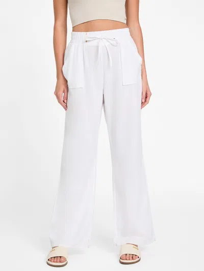 Guess Factory Crista Linen Pants In White