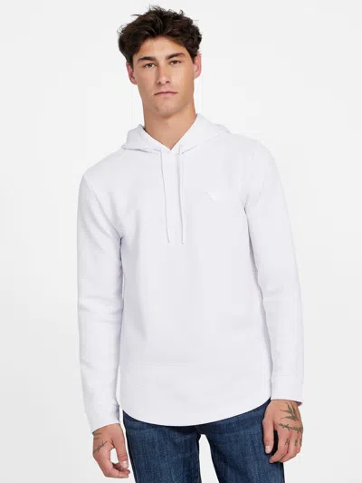Guess Factory Cristobal Textured Hoodie In White