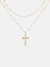Guess Factory Cross Layered Chain Necklace In Gold