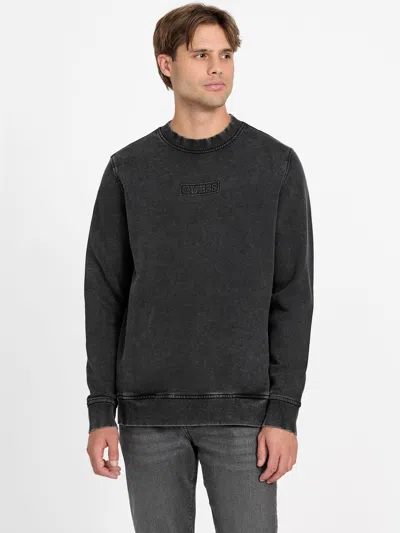 Guess Factory Cruz Washed Logo Sweatshirt In Black