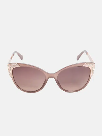 Guess Factory Crystal Cat-eye Sunglasses In Pink