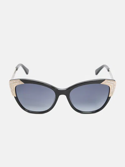Guess Factory Crystal Cat-eye Sunglasses In Black