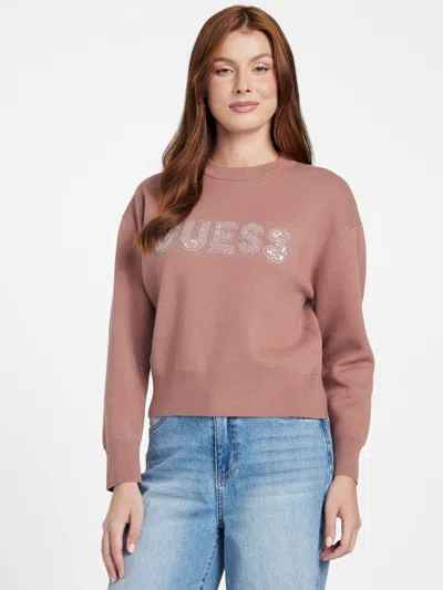 Guess Factory Cute Logo Sweater In Pink