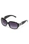 Guess Factory Cutout Logo Plastic Sunglasses In Black