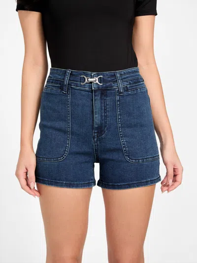 Guess Factory Dahlia High-rise Denim Shorts In Blue