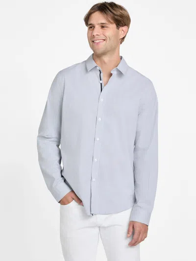 Guess Factory Damon Windowpane Shirt In White