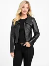 Guess Factory Dani Faux-leather Moto Jacket In Black