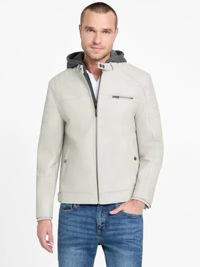 Guess Factory Danilo Faux-leather Hooded Moto Jacket