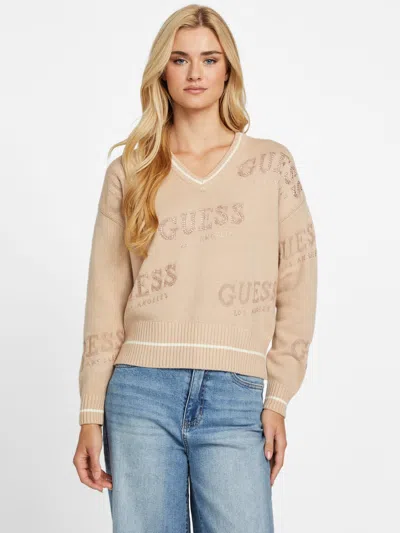 Guess Factory Dateryn V-neck Sweater In Neutral