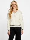 Guess Factory Dateryn V-neck Sweater In White