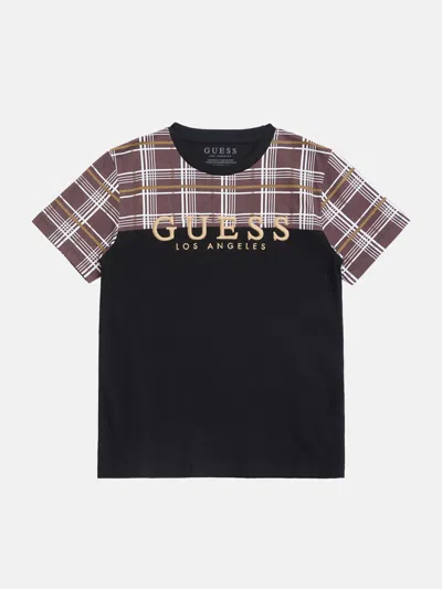 Guess Factory Kids' Davion Plaid Tee (7-16) In Black