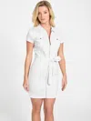 Guess Factory Deanna Belted Denim Dress In White