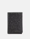 Guess Factory Debossed Logo Trifold Wallet In Black