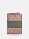 Guess Factory Debossed Logo Trifold Wallet In Brown