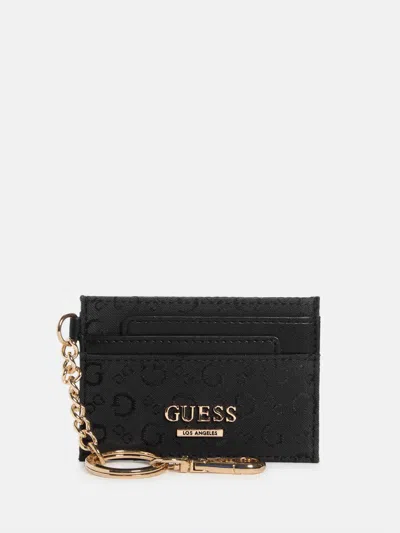 Guess Factory Deerfield Jacquard Logo Card Case In Grey