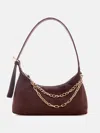 Guess Factory Demelza Faux-suede Shoulder Bag In Gold