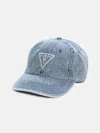 Guess Factory Denim Baseball Hat In Blue