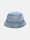 Guess Factory Denim Bucket Hat In Blue
